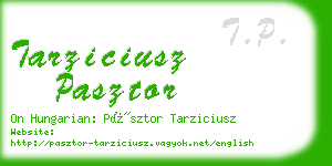 tarziciusz pasztor business card
